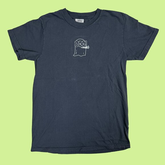 Inner Thoughts Ghost Party "Boo!" Charcoal Grey Tee Shirt - Picture 2 of 6